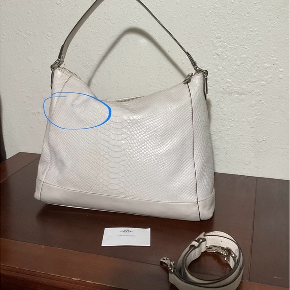 Coach D1420 SV/PH Charlie Python Leather Hobo Tote Shoulder Handbag - Picture 3 of 12